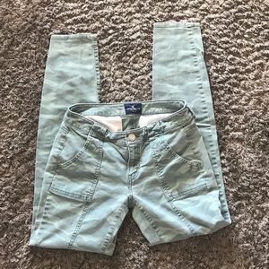 American Eagle camo skinny jeans